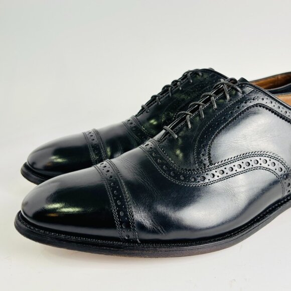 Vintage Allen Edmonds "Argonaut" Men's Leather Cap-Toe Oxfords 10.5 D Black - Picture 7 of 16